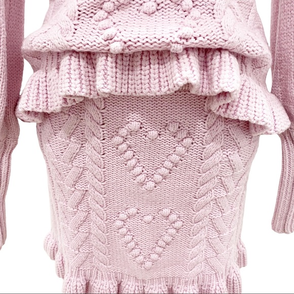 LOVESHACKFANCY Calantha Pullover Sweater & Brendana Knit Mini Skirt Set Size S - Picture 11 of 12